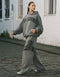 College Combed Fleece Wide Leg Sweatpant - Storm Grey