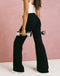 Lycra Wide Leg Pant - Black