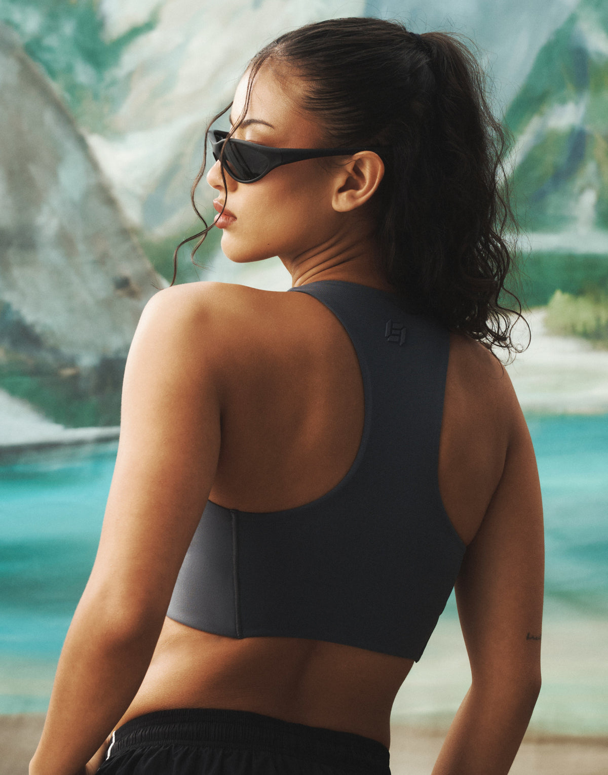 Nova Lycra® Pocket Racer Bra - Storm Grey