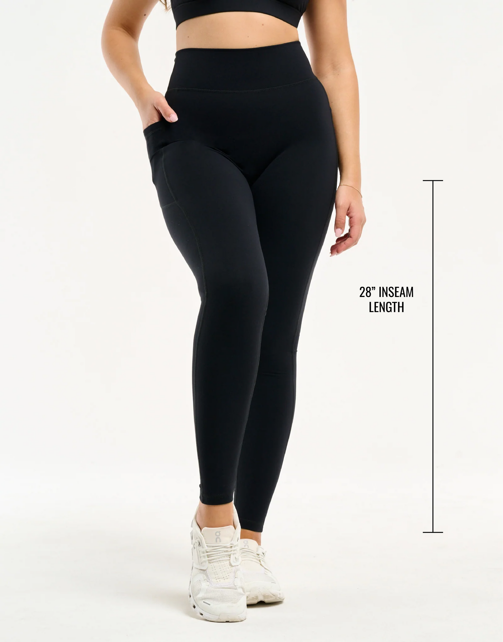 Ascend Pocket Leggings 28" - Black