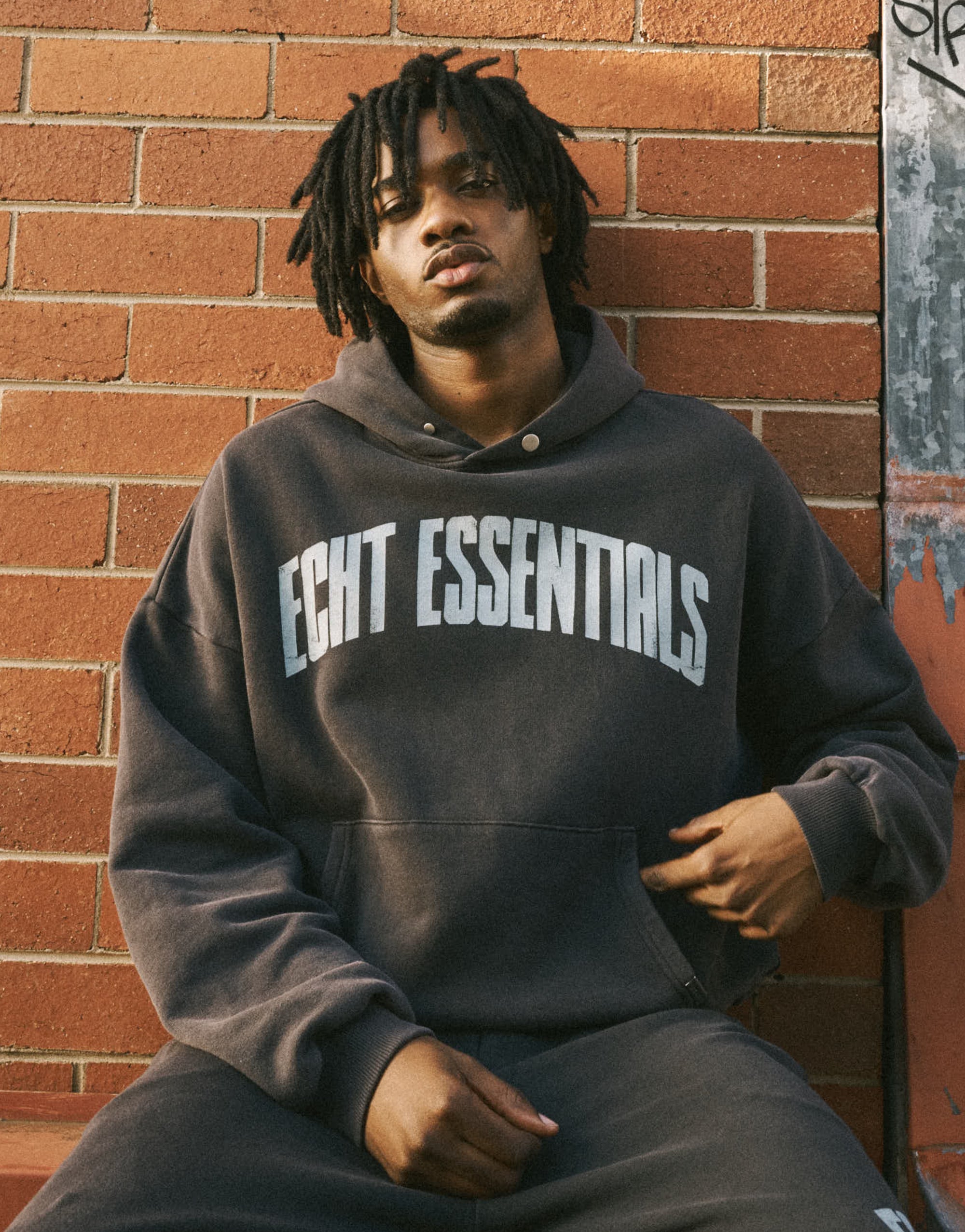 College Combed Fleece Hoodie - Phantom Black