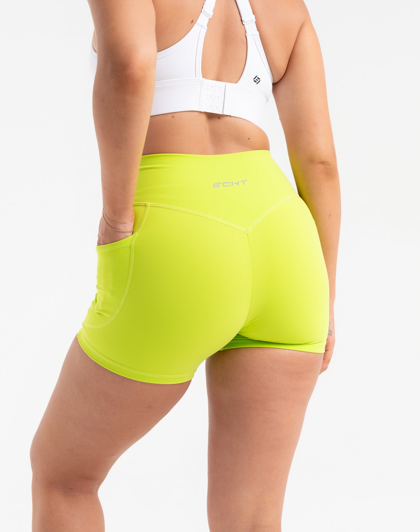 Ascend Pocket Shorts 4" - Lime Green