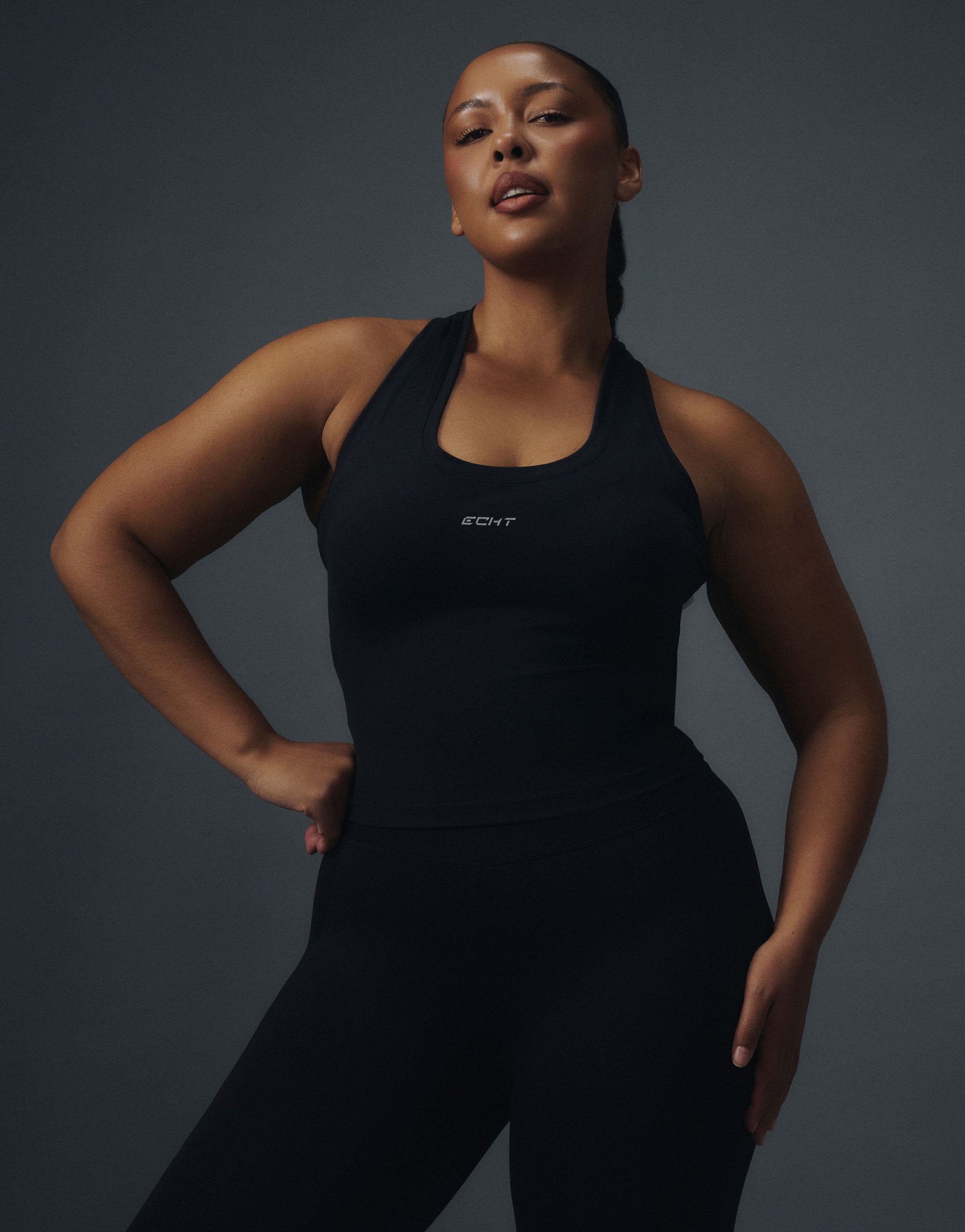 Echt Midriff Singlet - Black