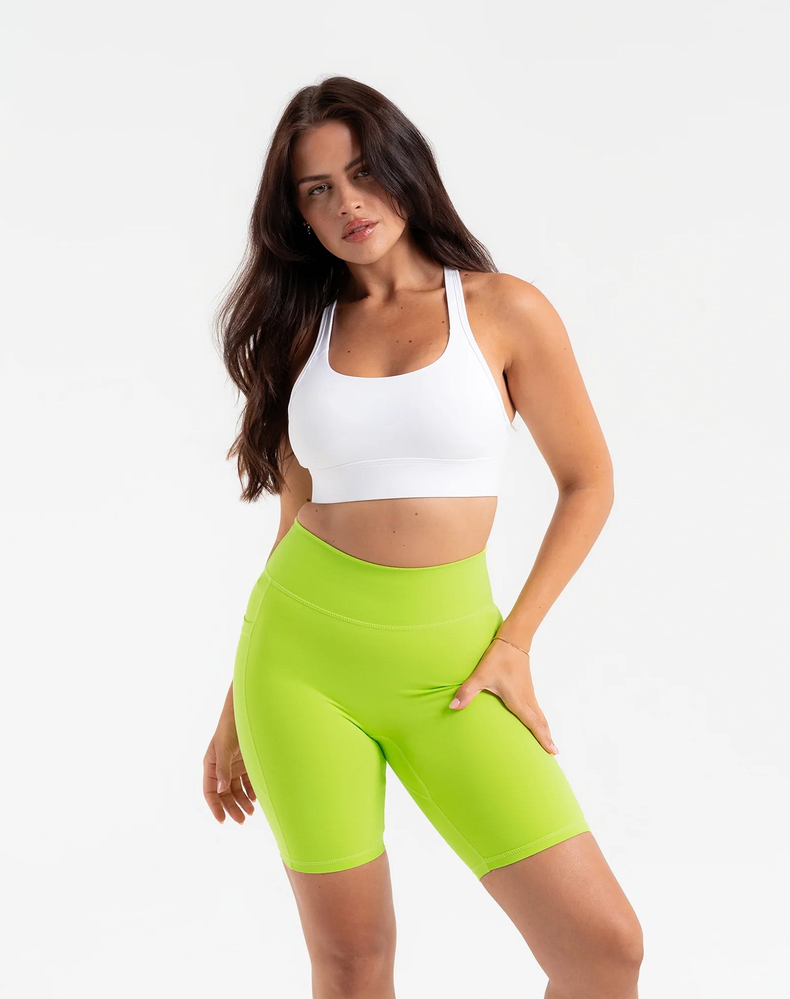 Ascend Pocket Shorts 8" - Lime Green
