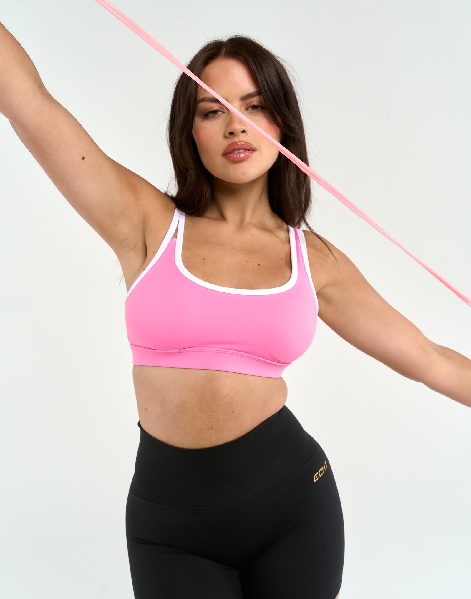 Asymmetric Sports Bra - Pink