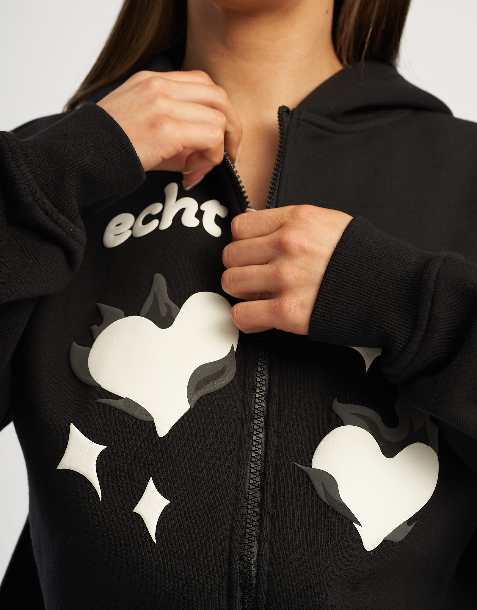 Love Zip-Up Hoodie (Unisex) - Black