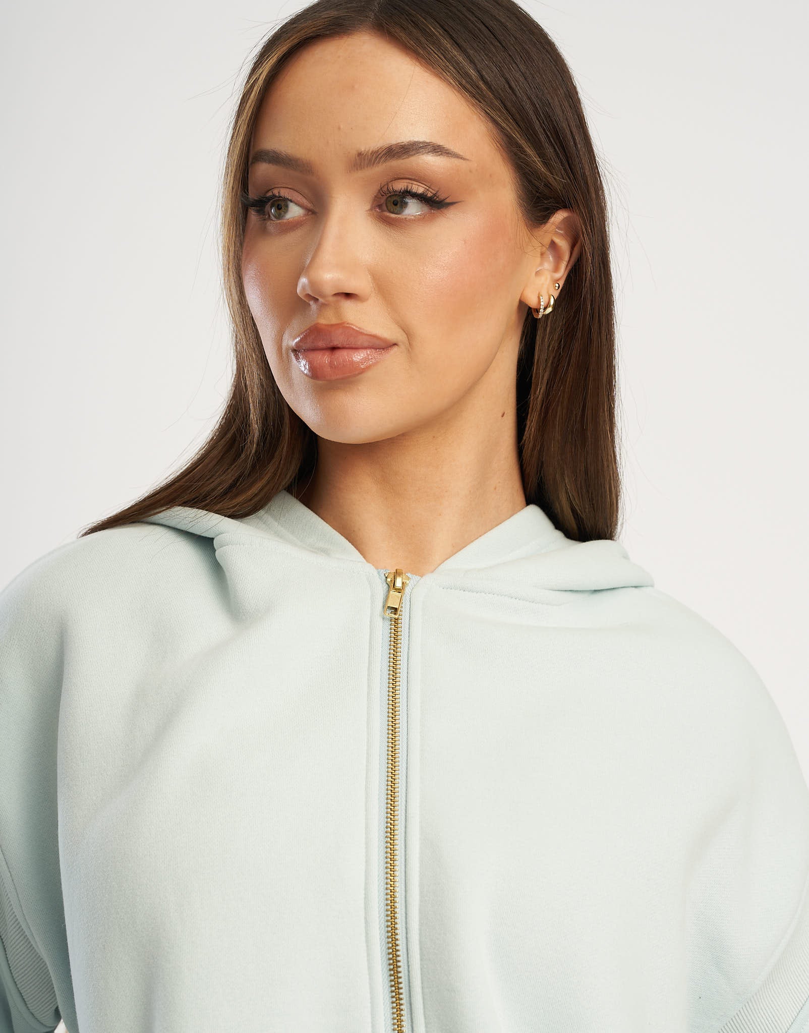 Essential Zip-Up Hoodie - Light Blue