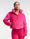 Velour Puffer Jacket - Bright Pink