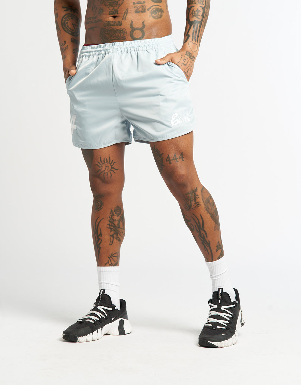 Script Shorts - Light Blue