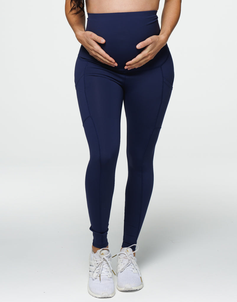 Maternity Pocket Leggings Navy Blue