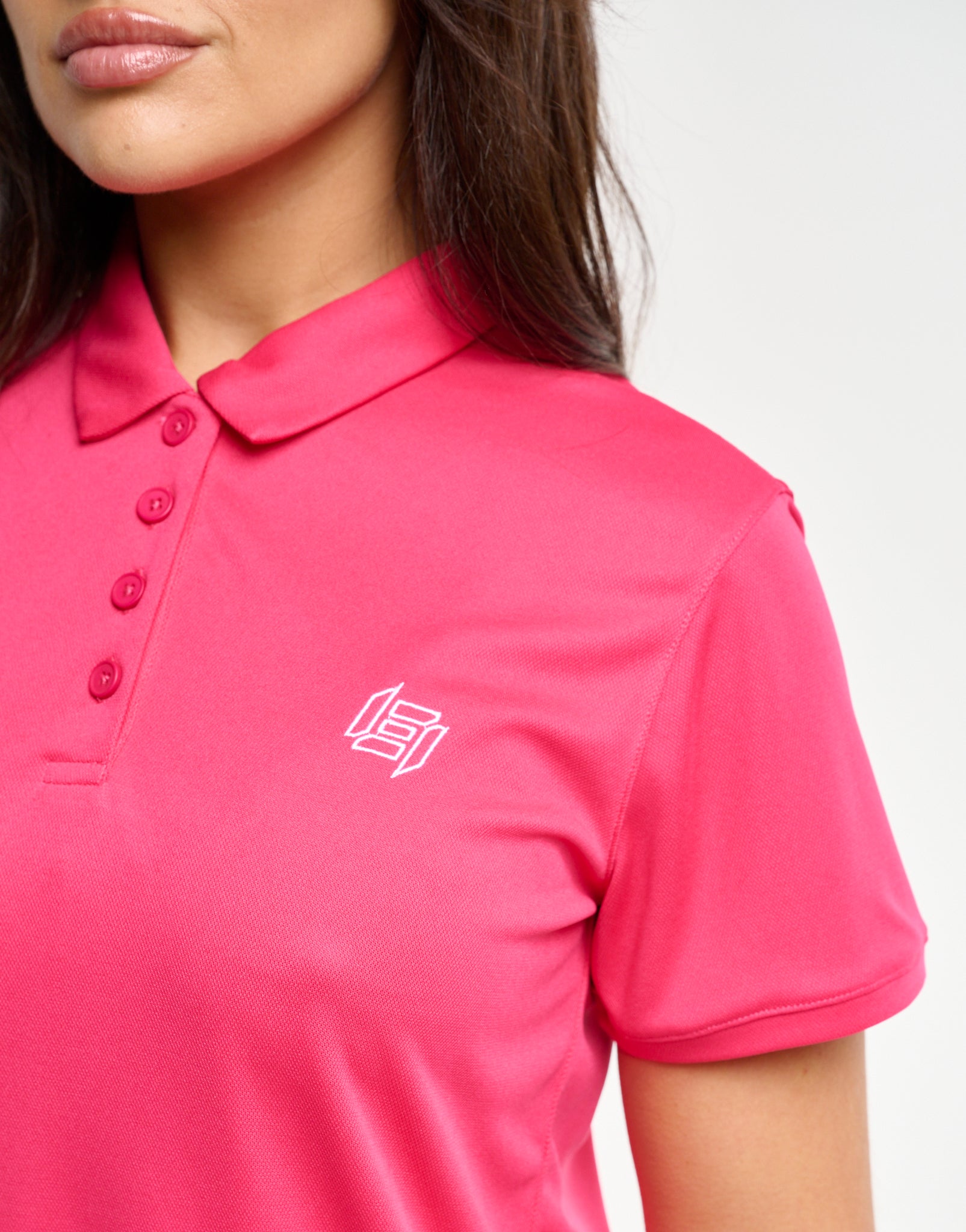 Flow Short-Sleeve Polo - Pink
