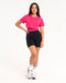 Layered Cropped Tee - Pink