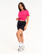 Layered Cropped Tee - Pink