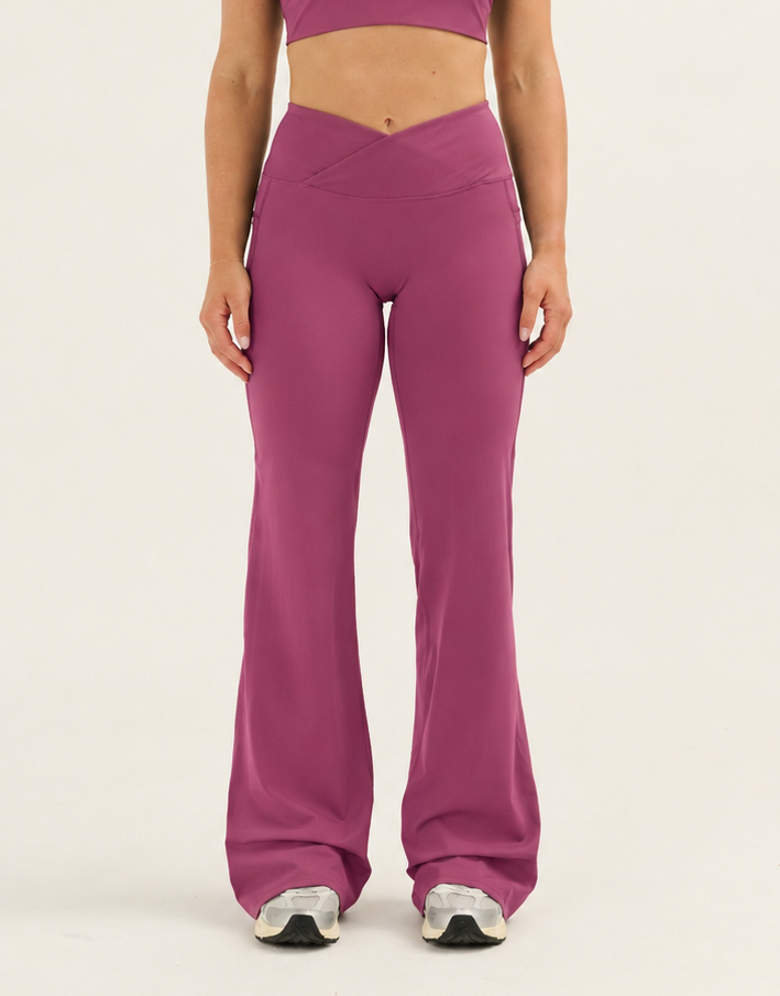 Nova Lycra® Pocket Wide Leg Pant - Plum