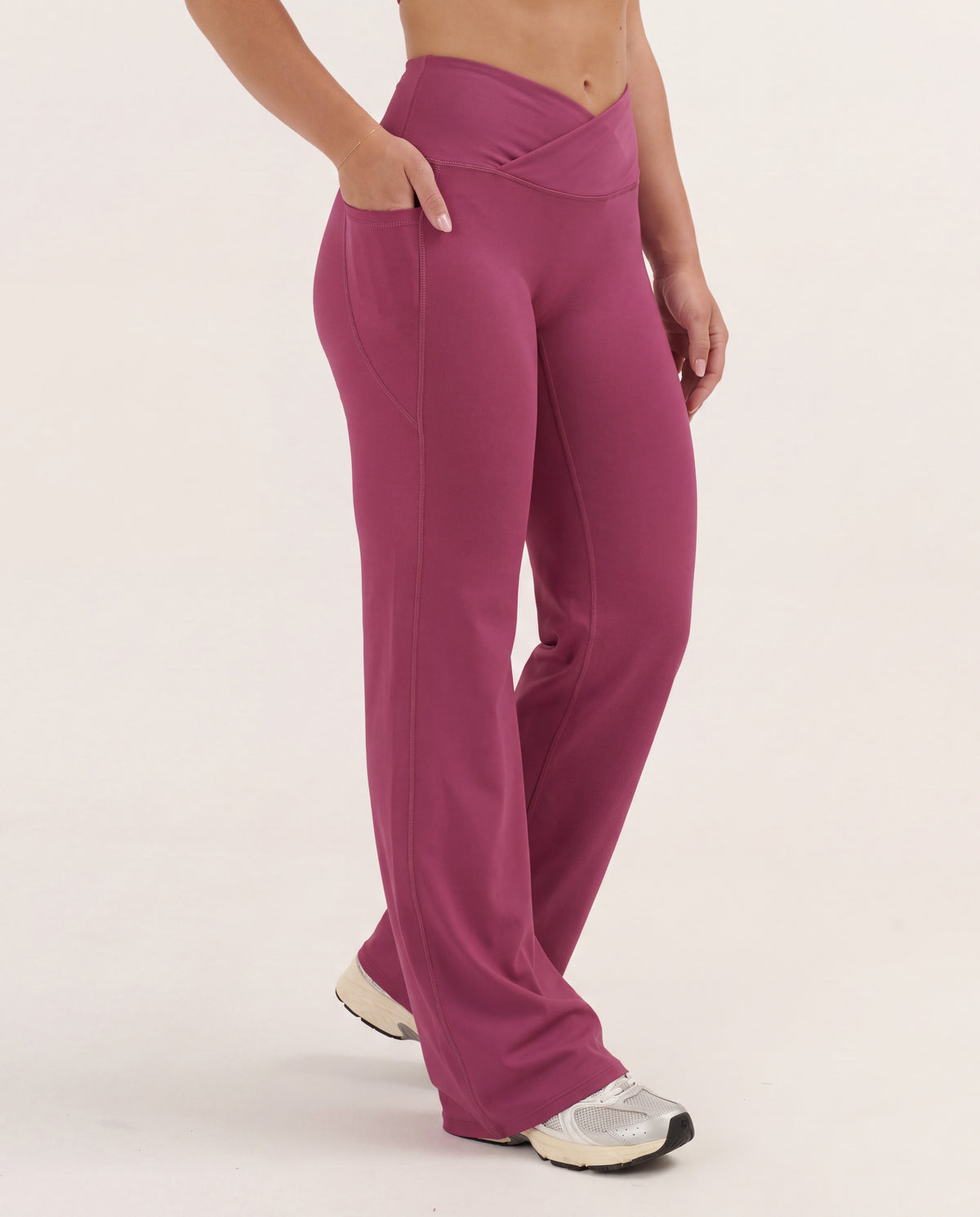 Nova Lycra® Pocket Wide Leg Pant - Plum
