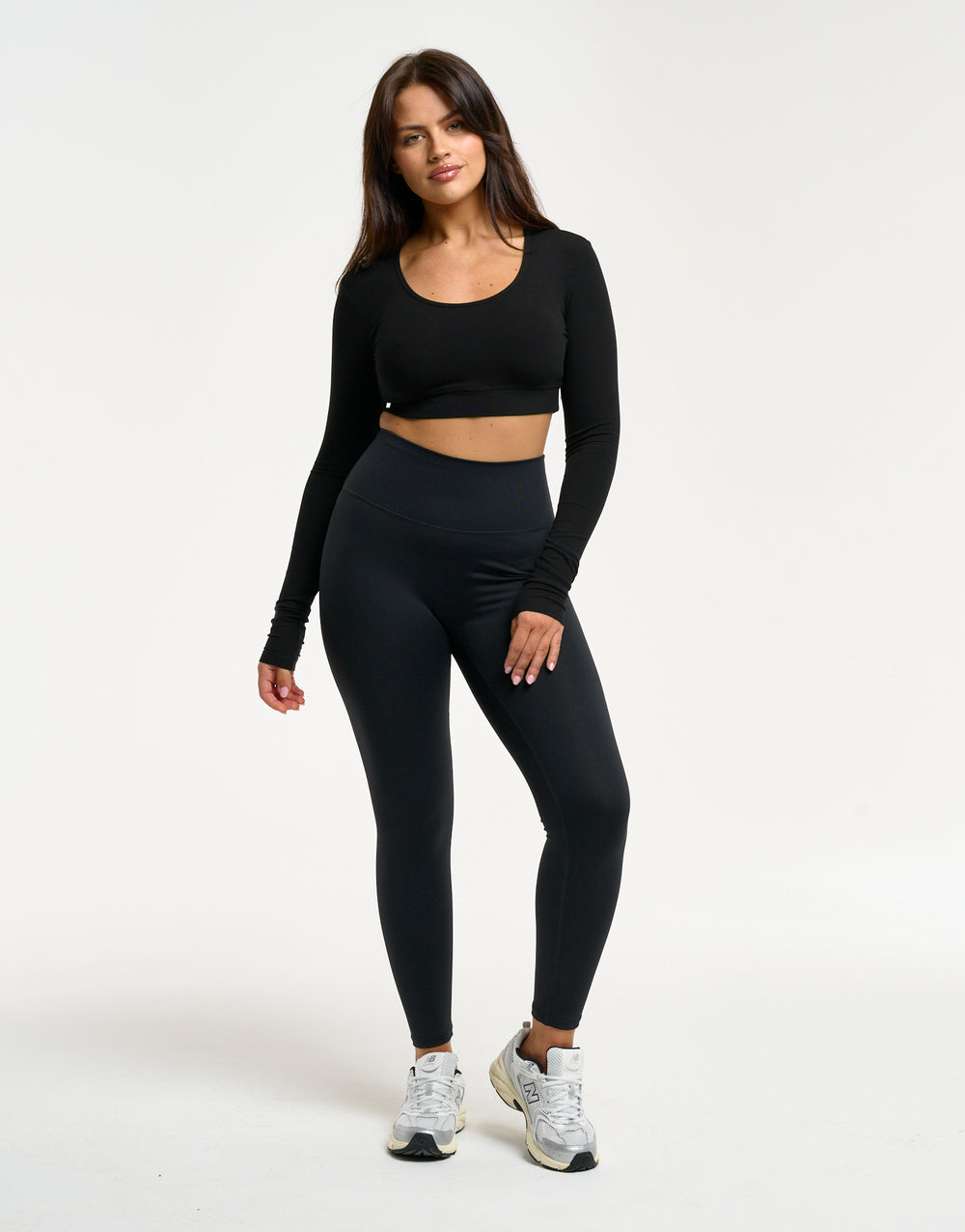 Echt Ribbed Cropped Long Sleeve - Black