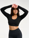 Echt Ribbed Cropped Long Sleeve - Black