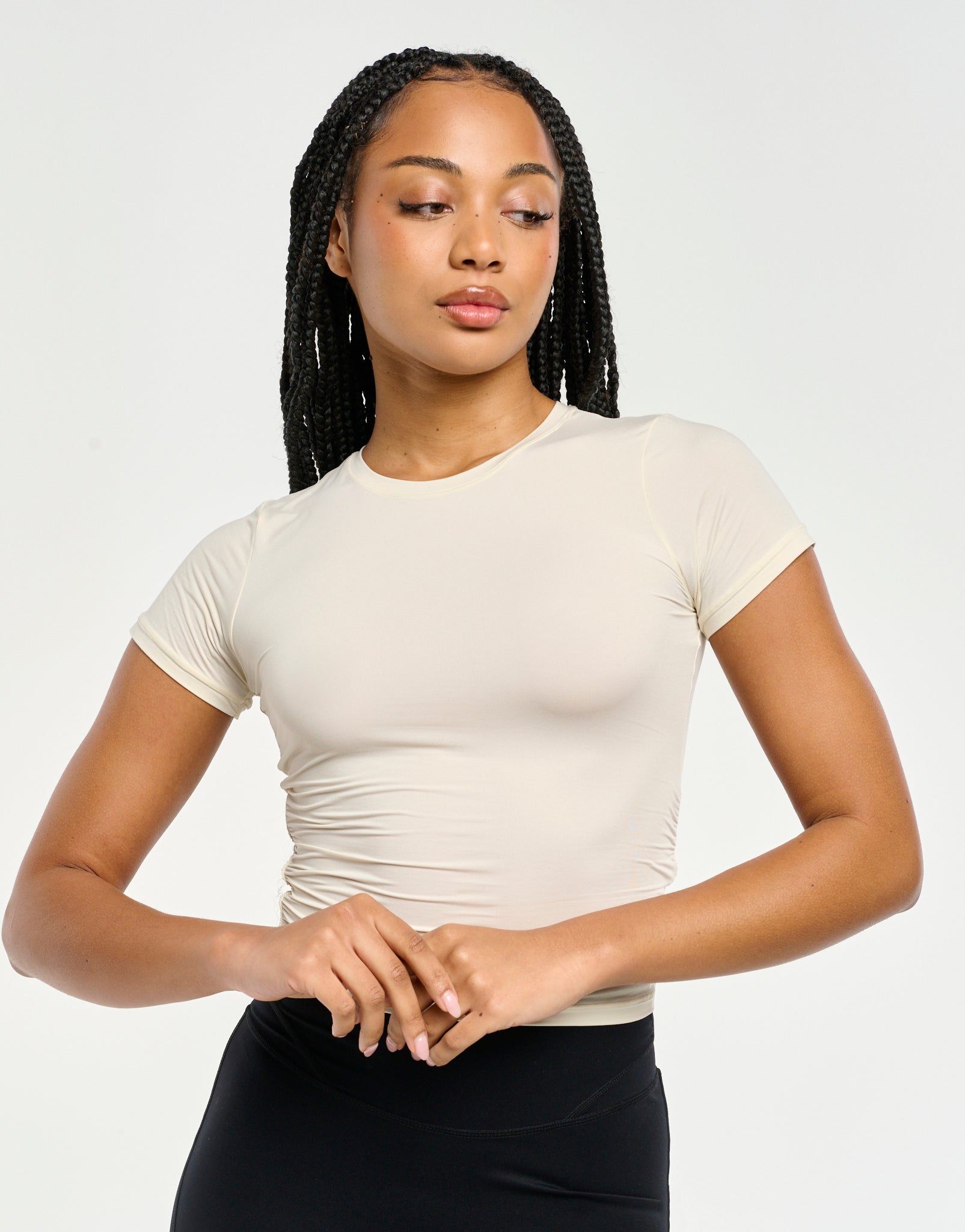 SmoothForm Ruched Sculpt Top - Taupe