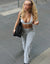 Terry Straight Leg Pant - Grey Marle