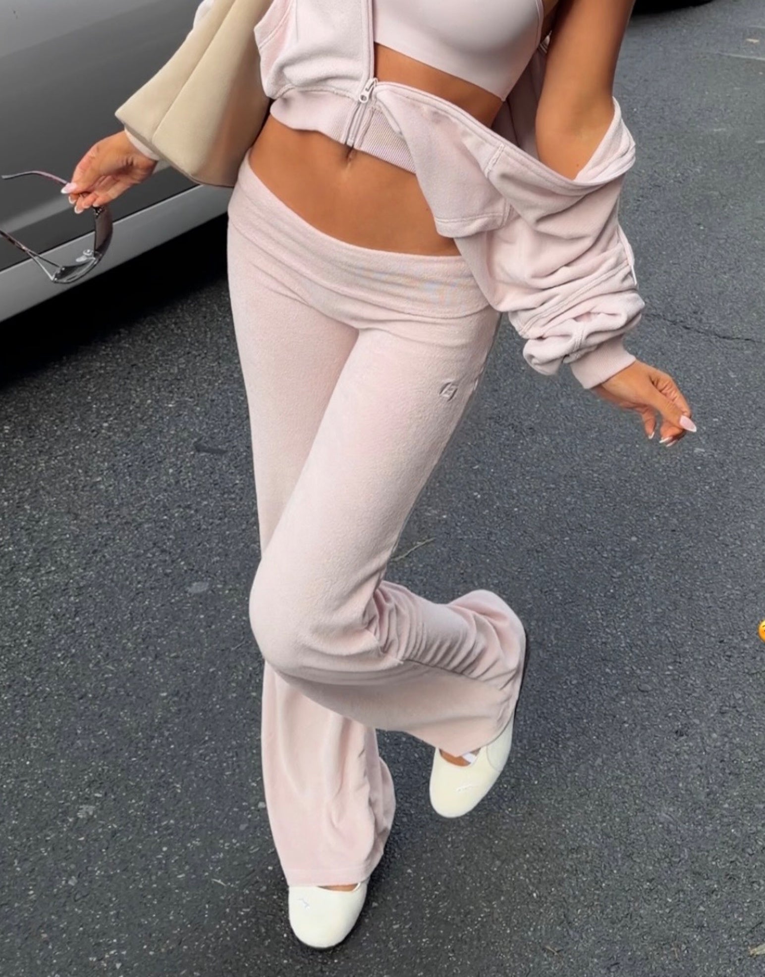 Terry Straight Leg Pant - Mauve