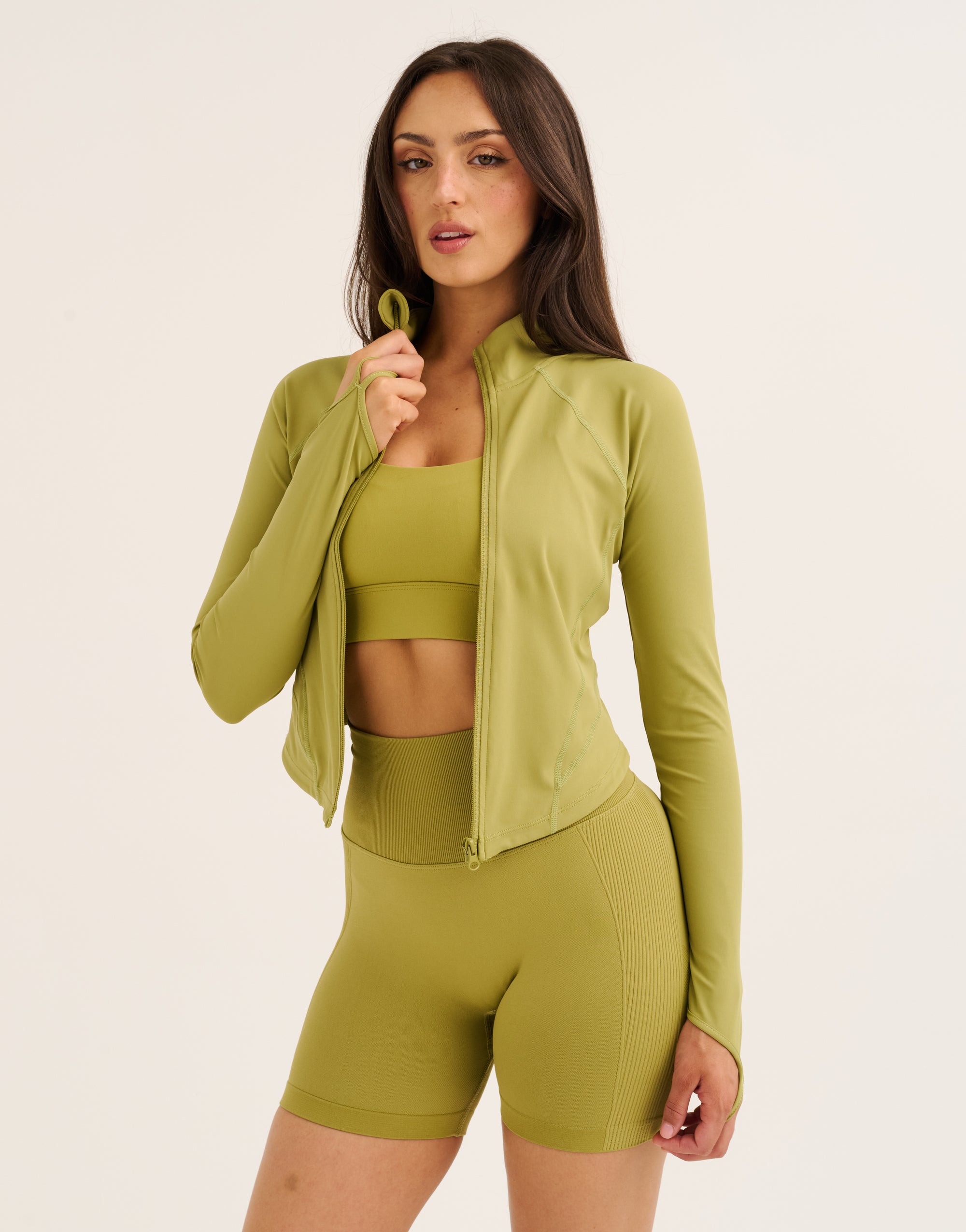 Athlete Crop Jacket - Olive