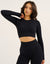 Arise Comfort Cropped Long Sleeve V2 - Stealth Black