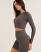 Arise Comfort Cropped Long Sleeve V2 - Slate Grey