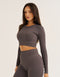Arise Comfort Cropped Long Sleeve V2 - Slate Grey