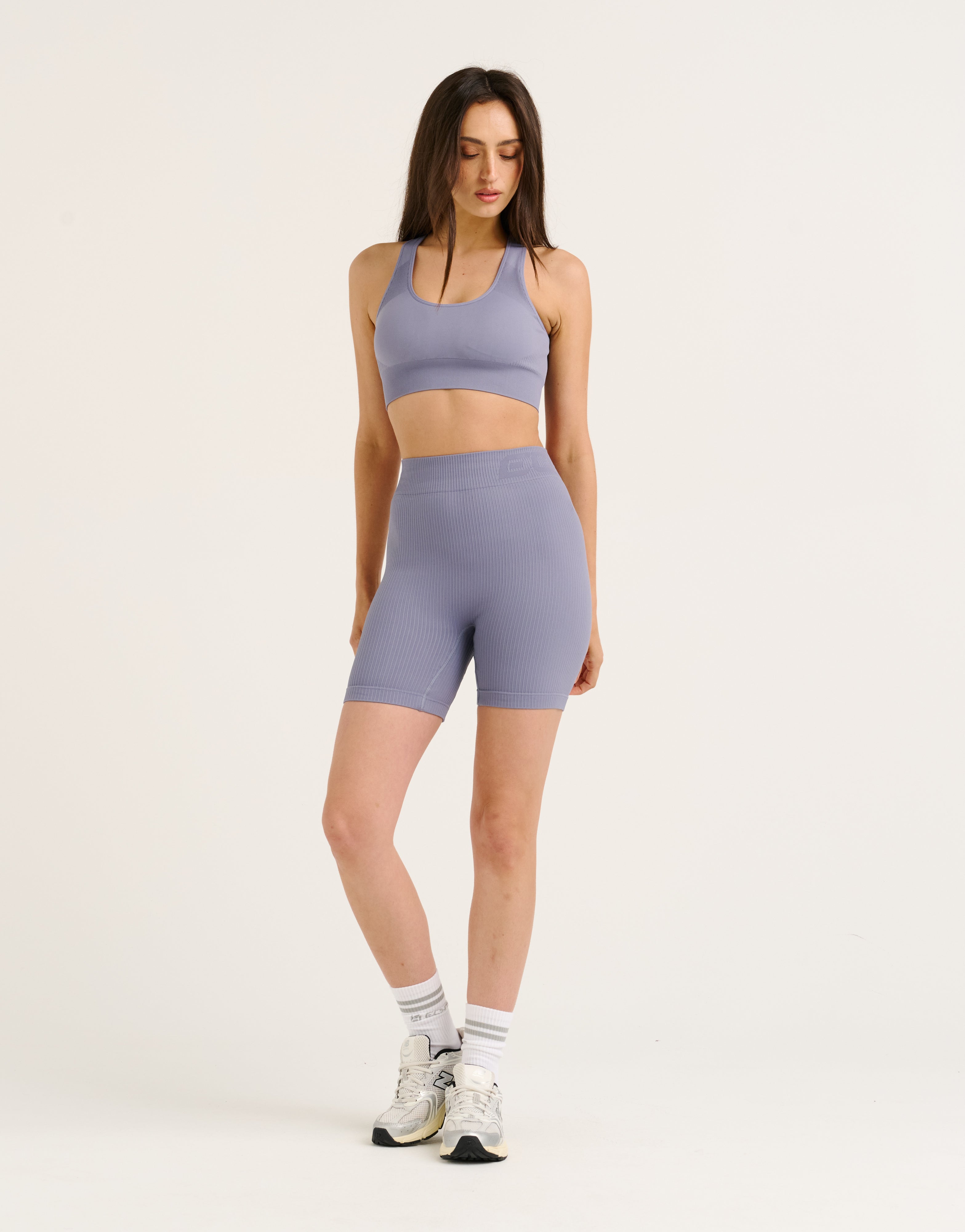 Arise Comfort Mid-Waist Shorts - Washed Blue