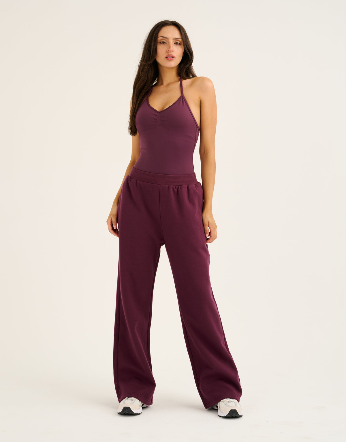 Elemental Wide Leg Sweatpants - Blackberry