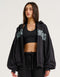 College Combed Fleece Zip-Up Hoodie - Phantom Black