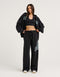 College Combed Fleece Zip-Up Hoodie - Phantom Black