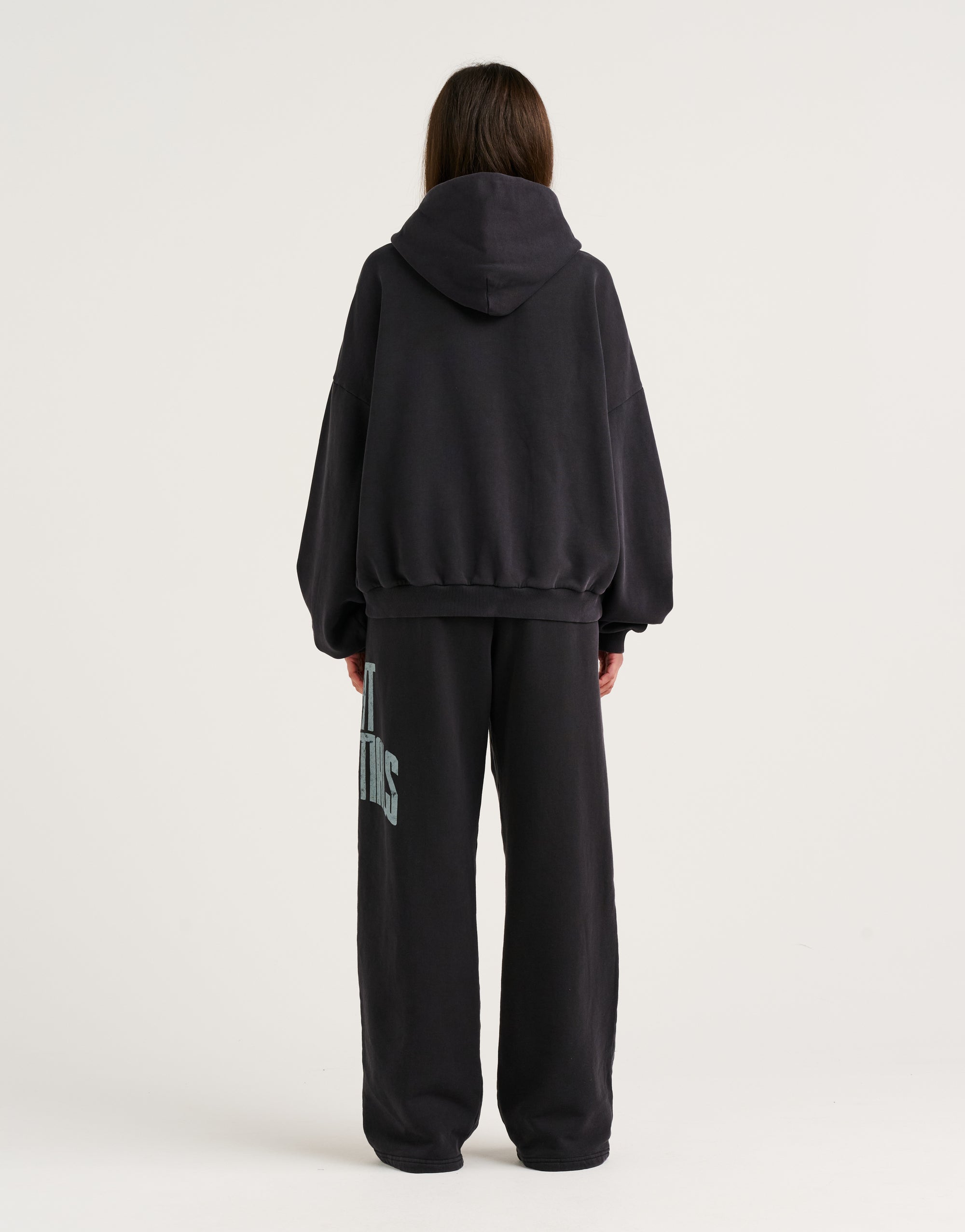 College Combed Fleece Zip-Up Hoodie - Phantom Black