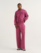 College Combed Fleece Zip-Up Hoodie - Plum