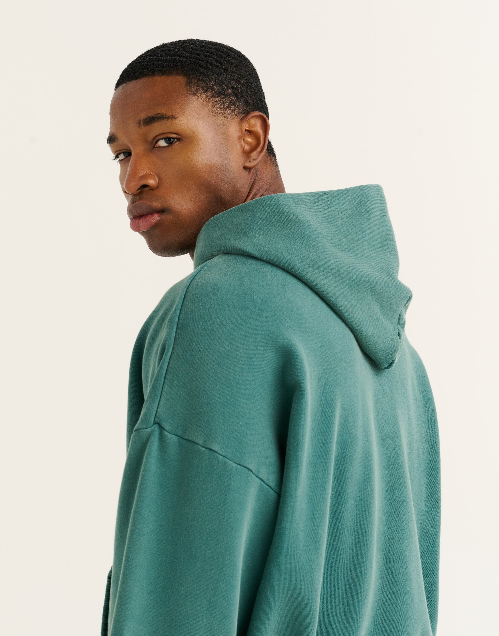 College Combed Fleece Zip-Up Hoodie - Teal
