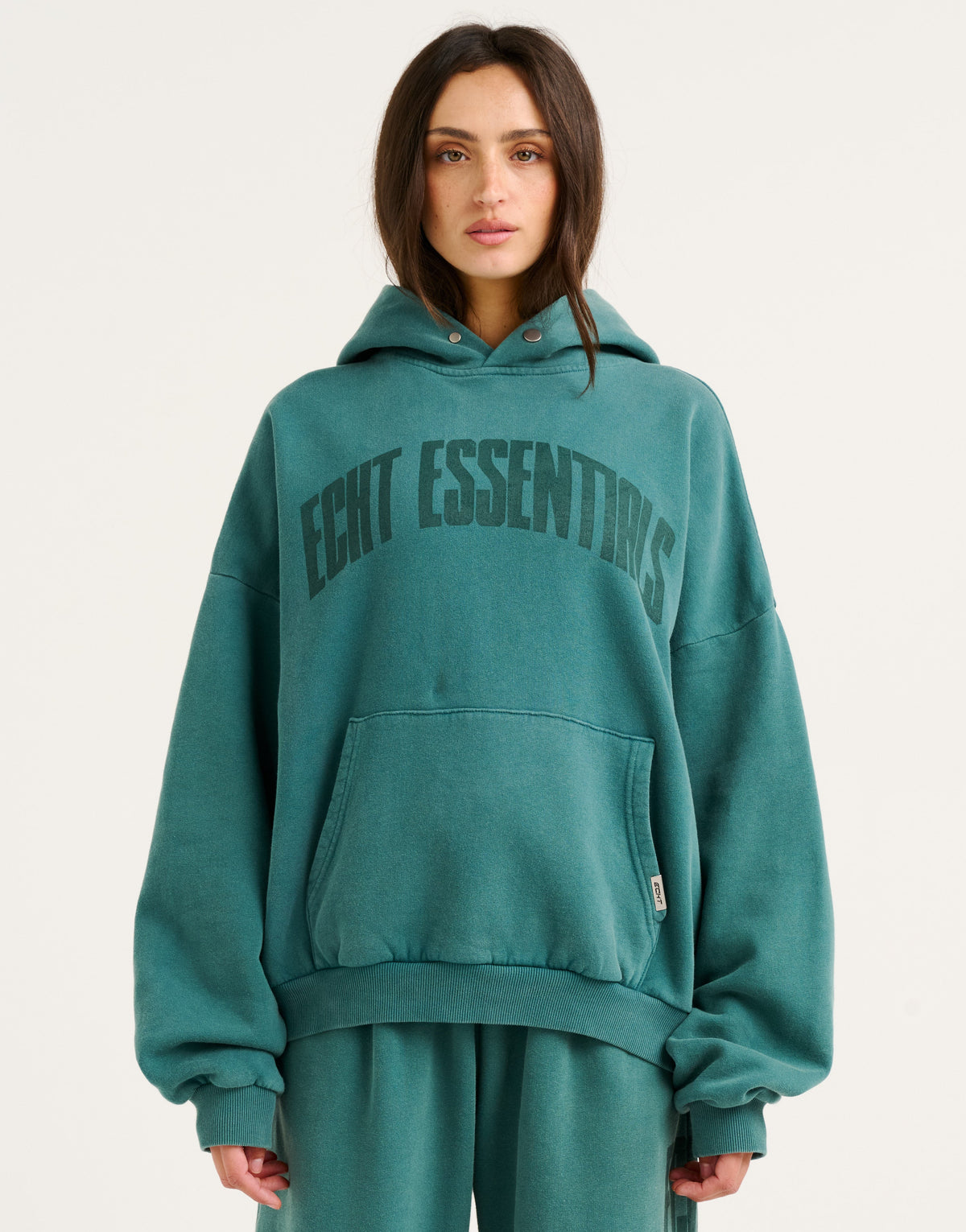 College Combed Fleece Hoodie - Teal