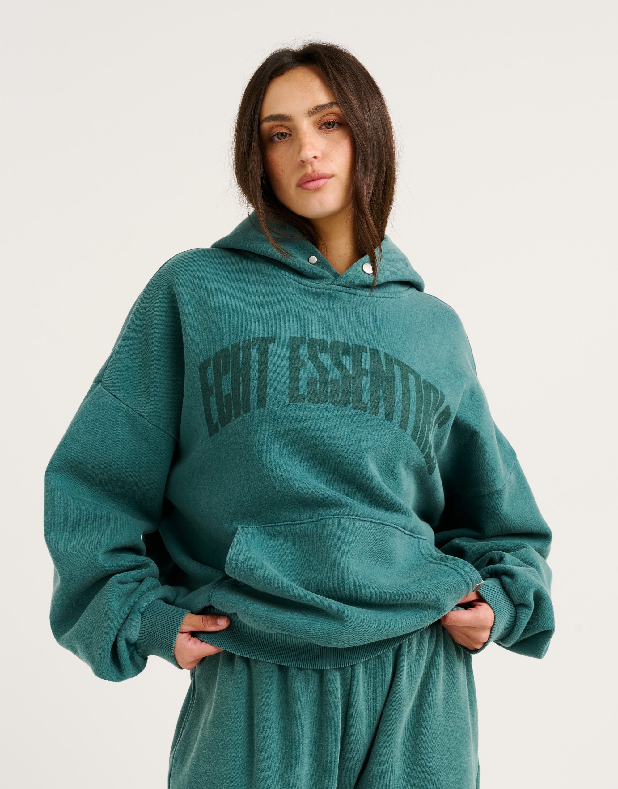 College Combed Fleece Hoodie - Teal