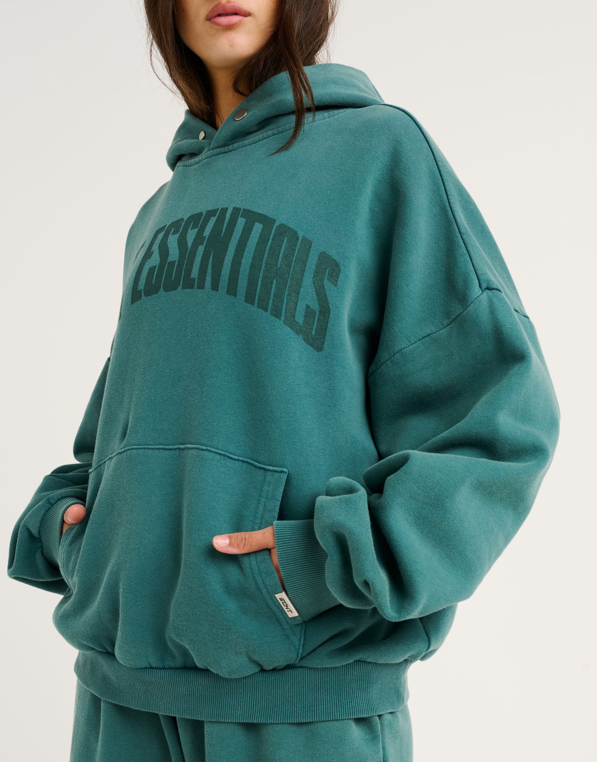 College Combed Fleece Hoodie - Teal
