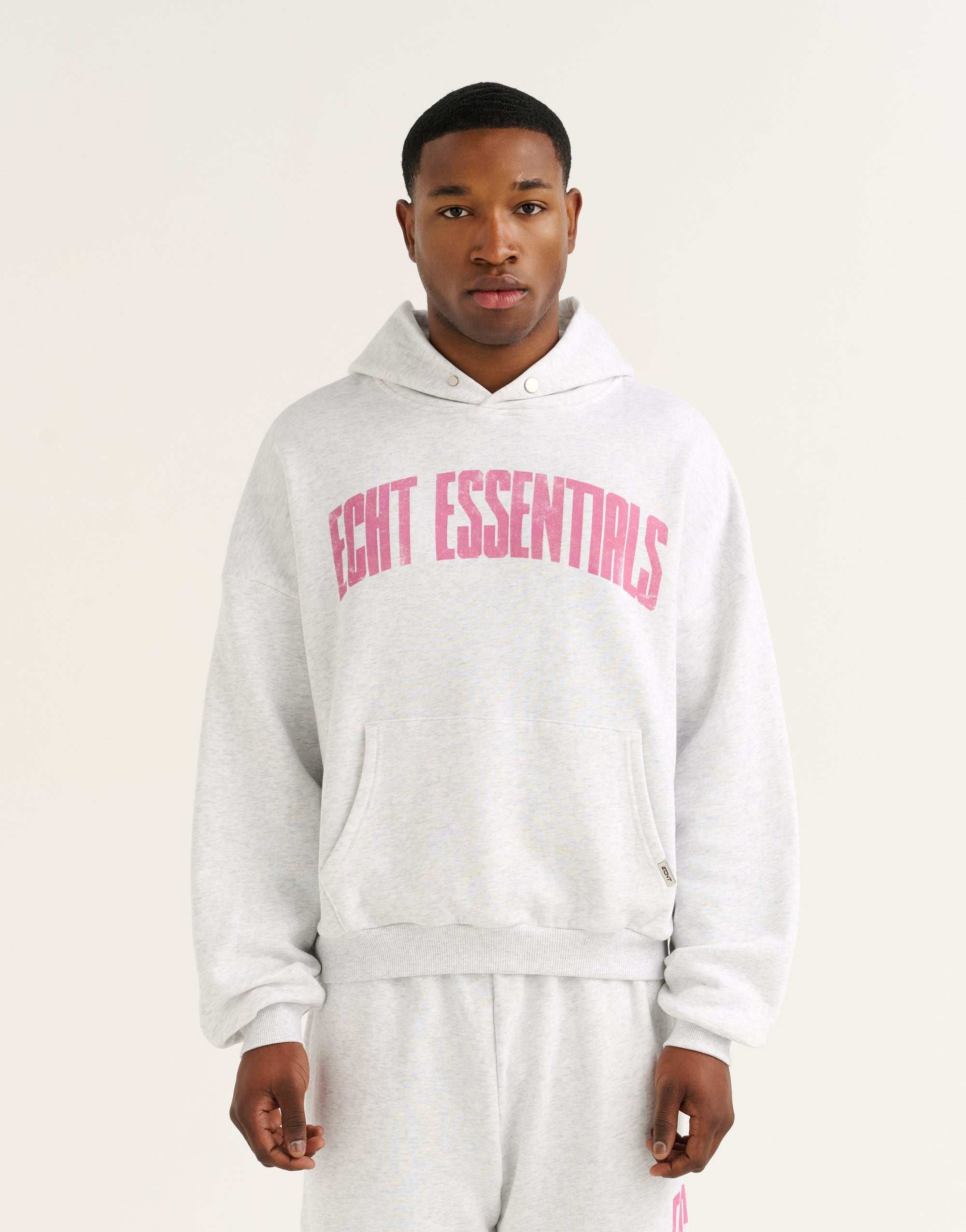 College Combed Fleece Hoodie - Grey Marle