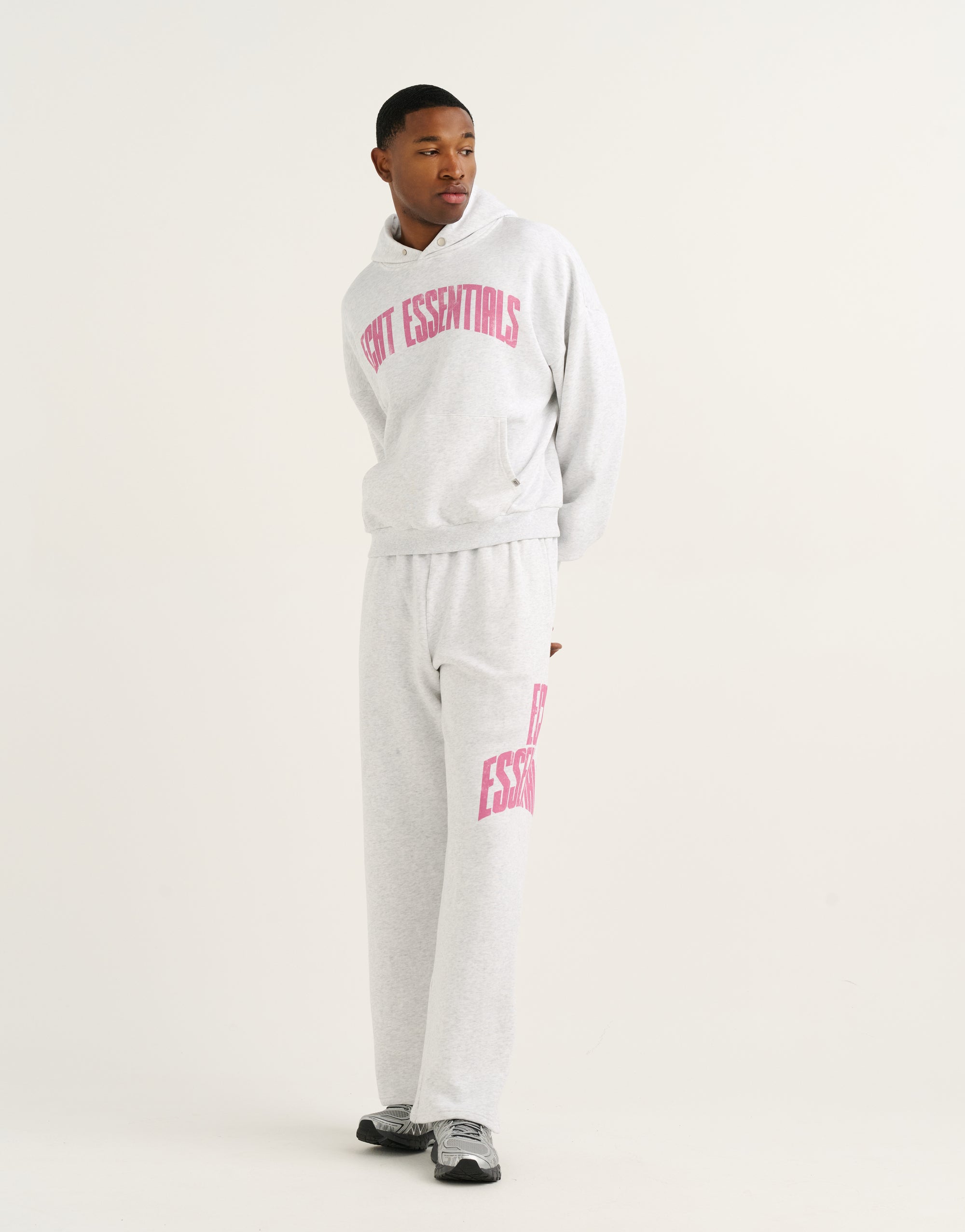 College Combed Fleece Hoodie - Grey Marle