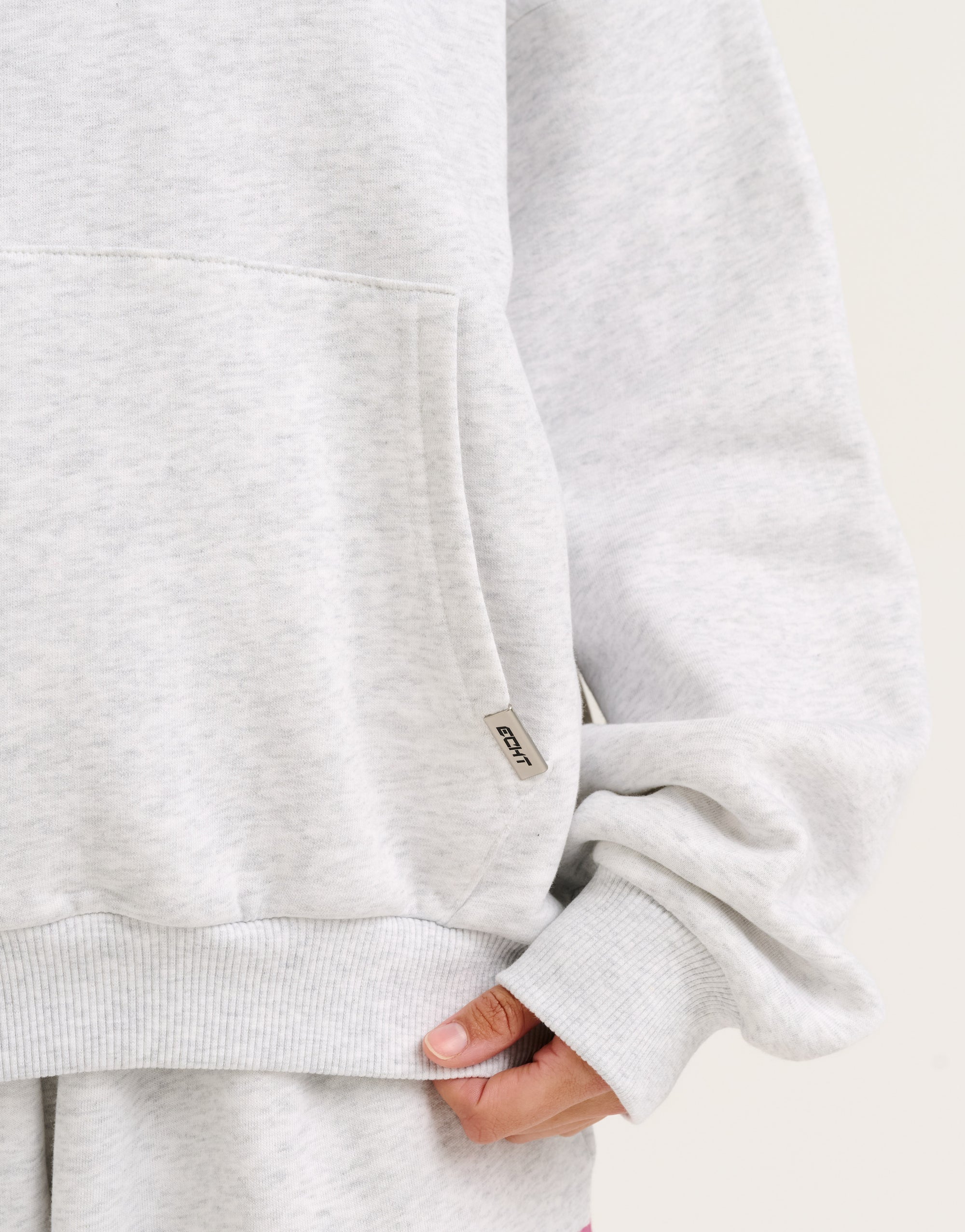 College Combed Fleece Hoodie - Grey Marle