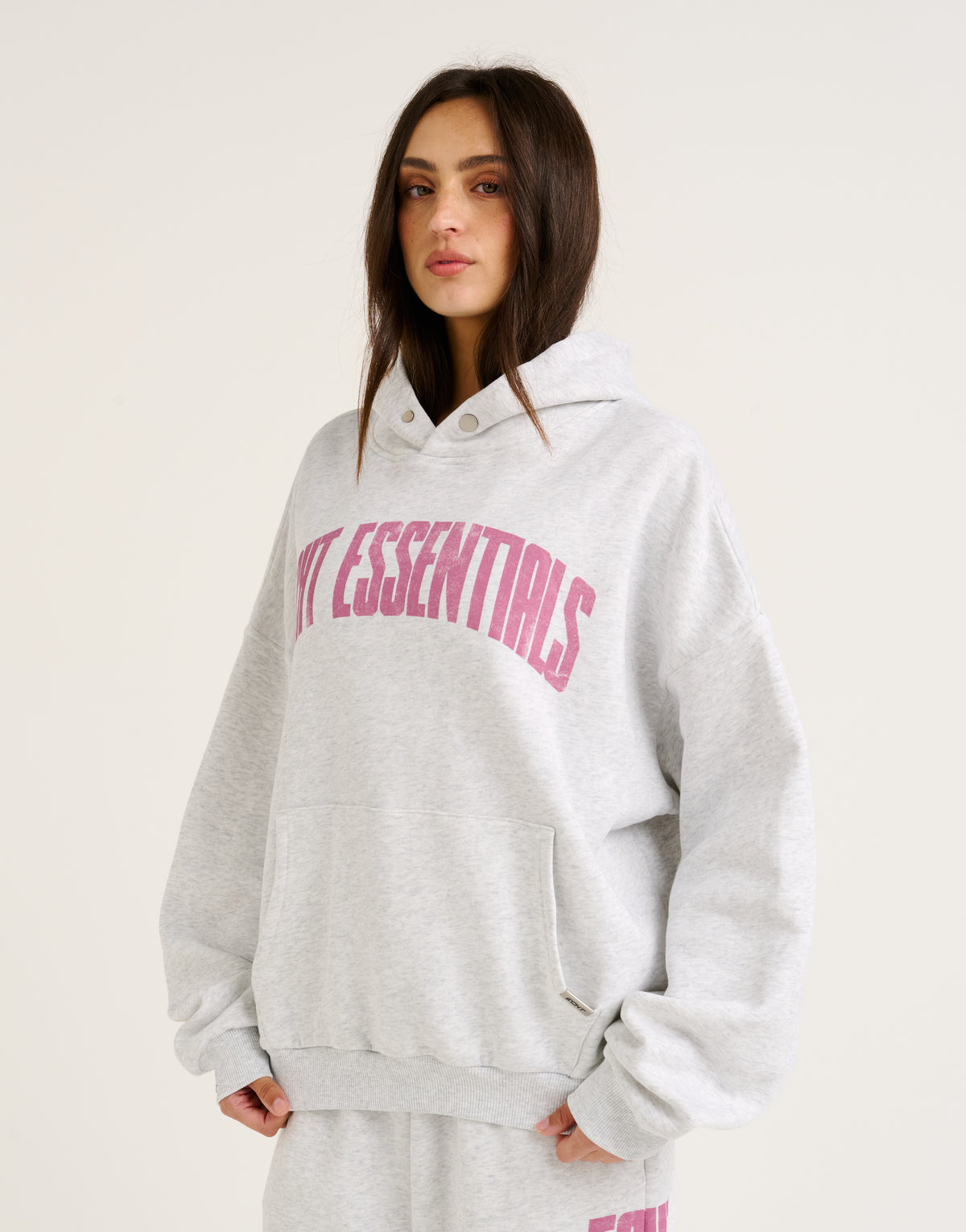 College Combed Fleece Hoodie - Grey Marle
