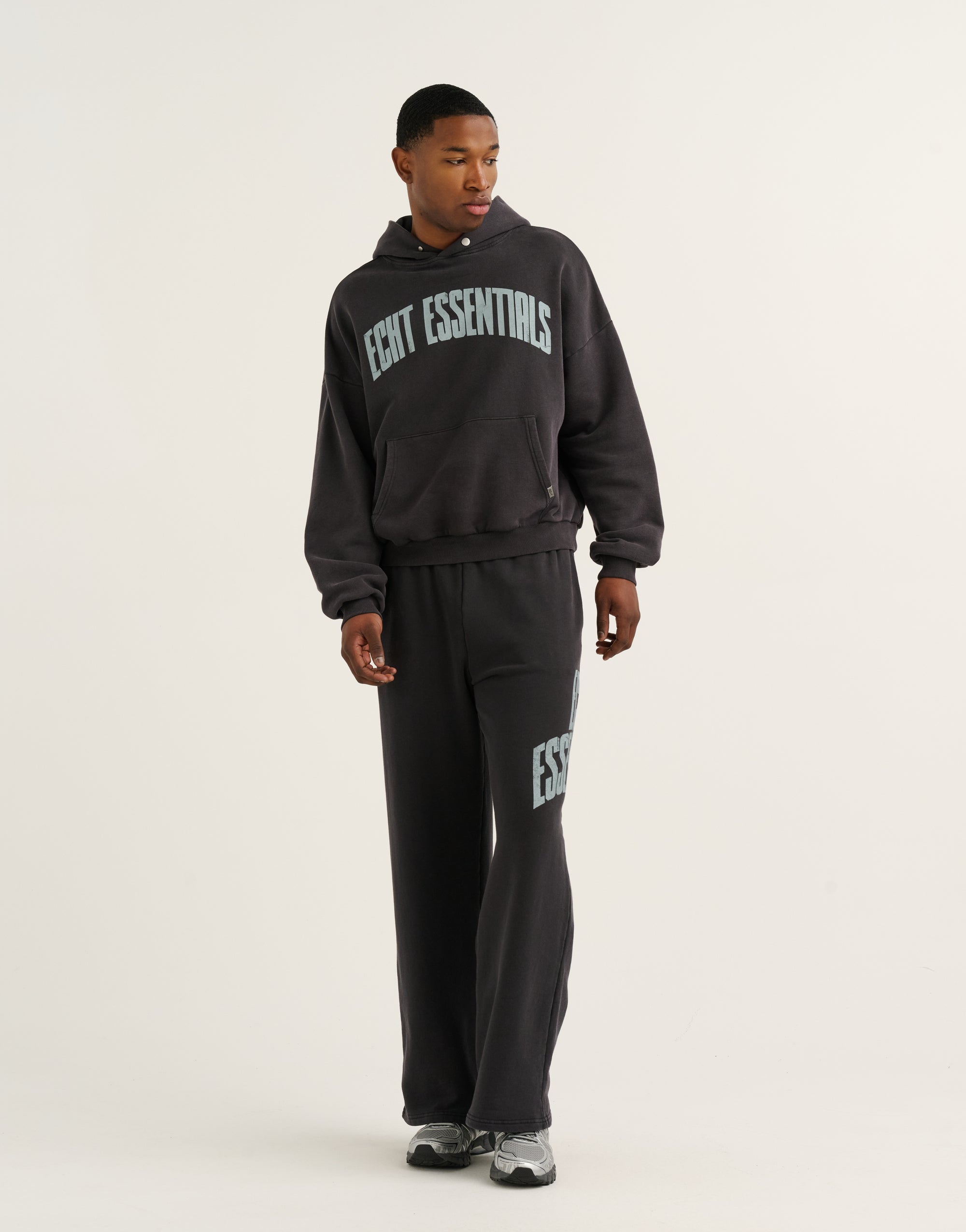 College Combed Fleece Hoodie - Phantom Black