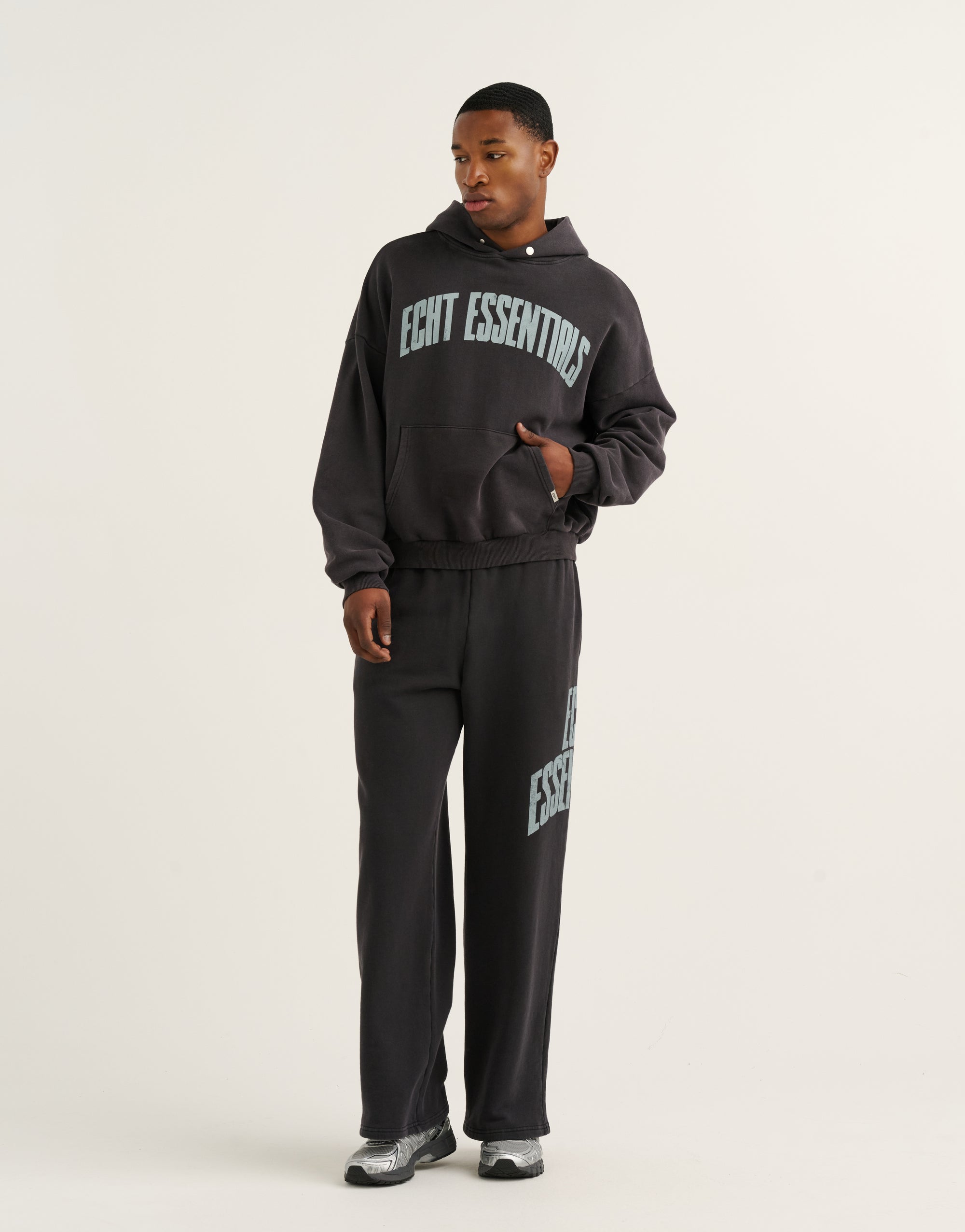 College Combed Fleece Hoodie - Phantom Black