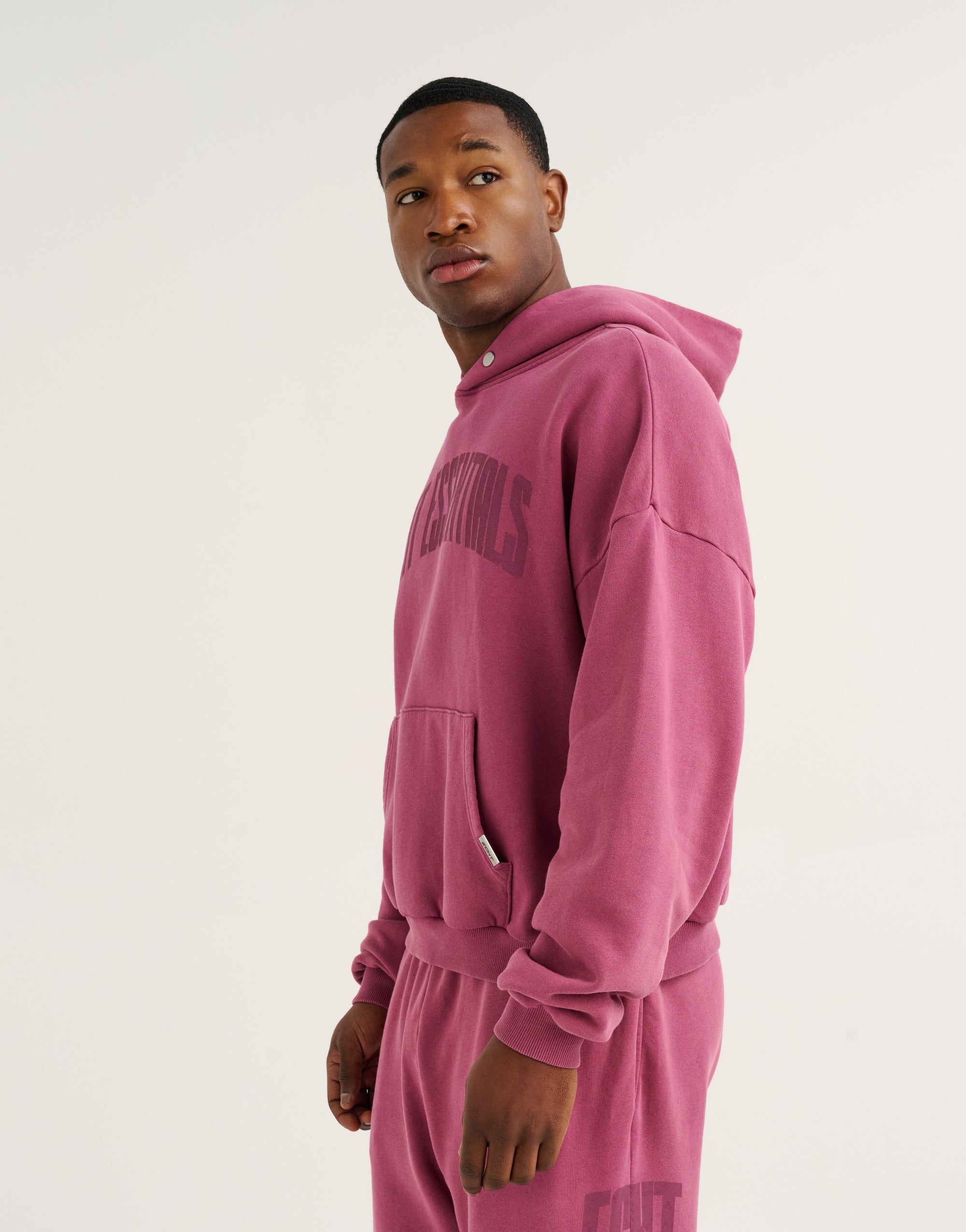 College Combed Fleece Hoodie - Plum