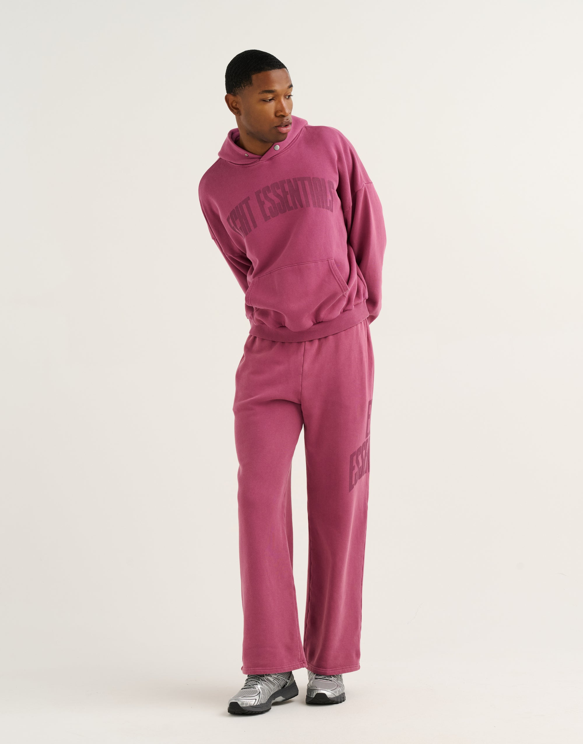 College Combed Fleece Hoodie - Plum