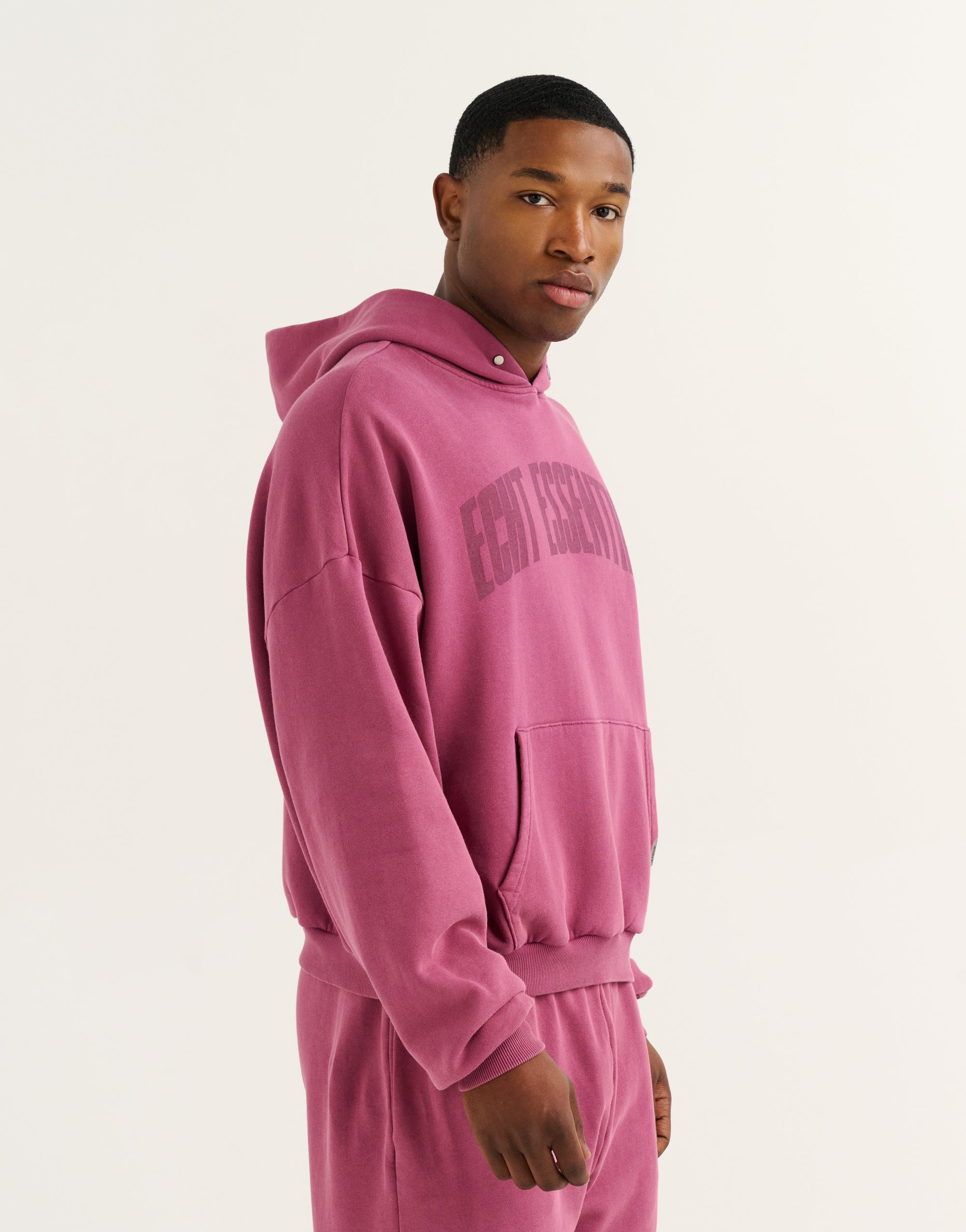 College Combed Fleece Hoodie - Plum