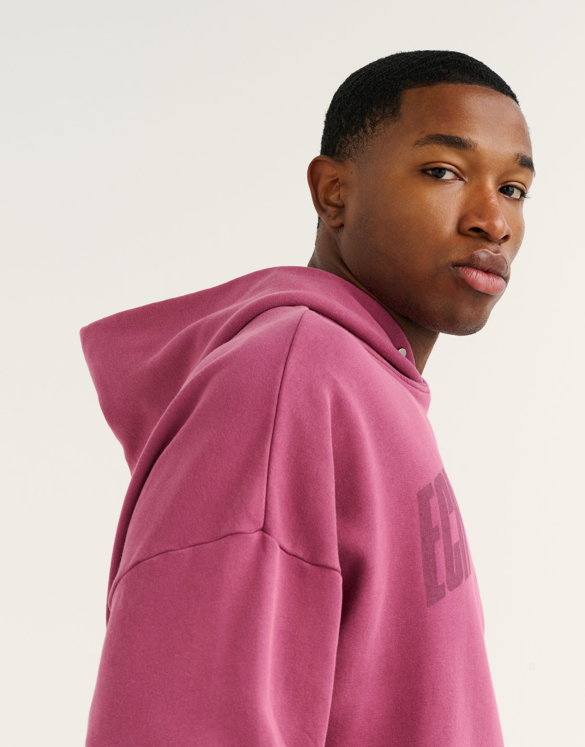 College Combed Fleece Hoodie - Plum