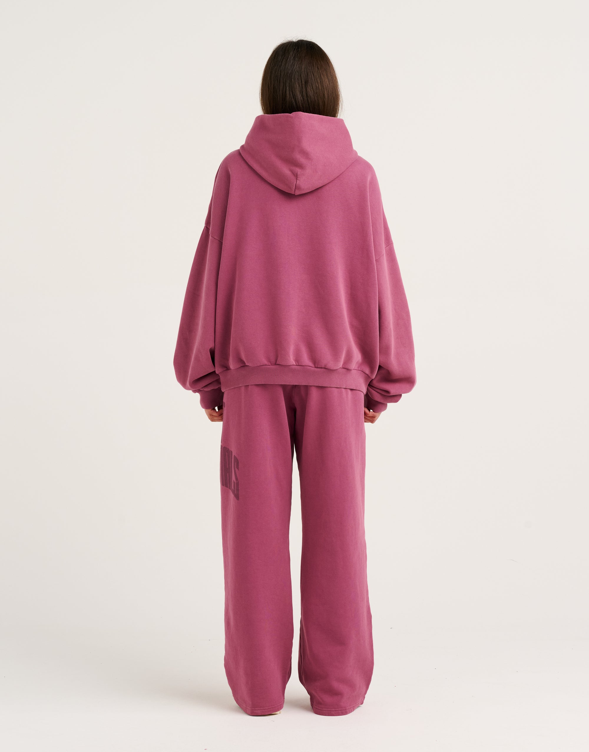 College Combed Fleece Hoodie - Plum