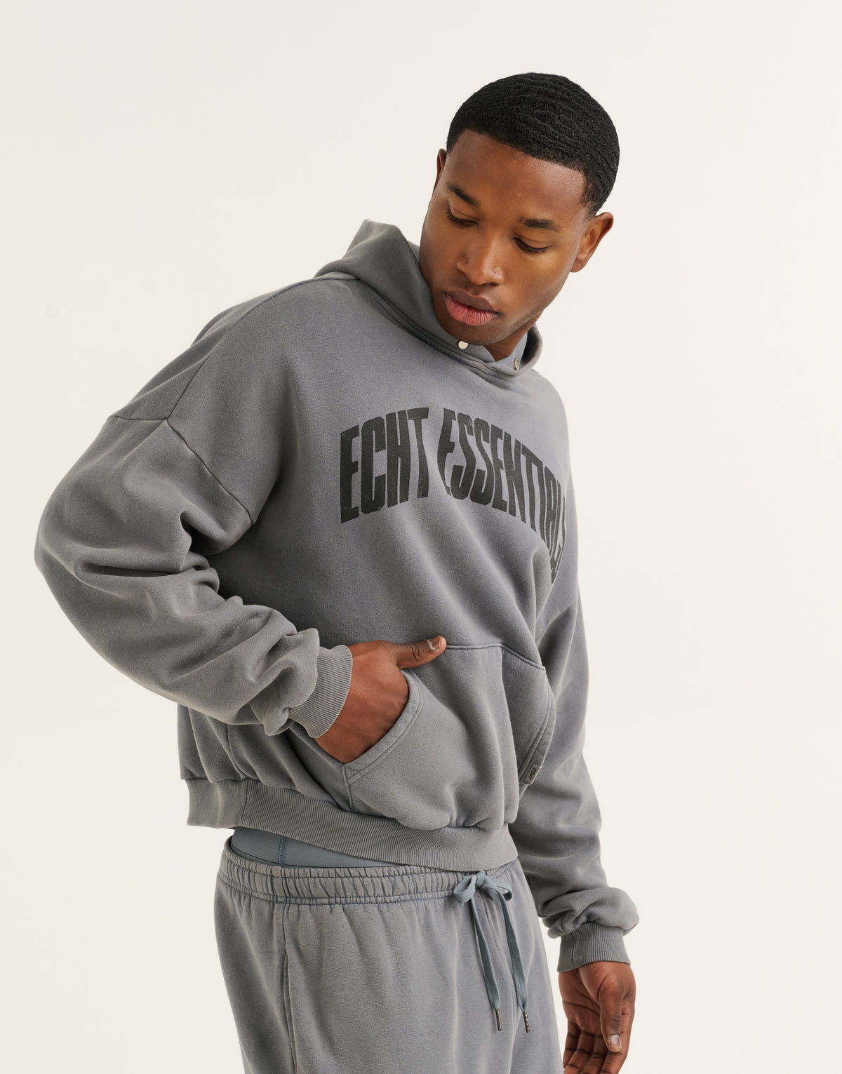 College Combed Fleece Hoodie - Storm Grey